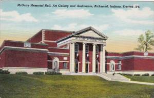 Indiana Richmond McGuire Memorial Hall Art Gallery and Auditorium Curteich