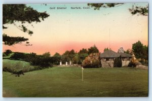 1940 Norfolk Connecticut CT Vintage Postcard Golf Shelter Course Field Unposted