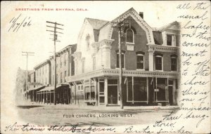 Smyrna Delaware DE Fourt Corners West c1905 Postcard