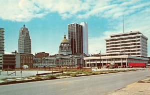 Fort Wayne, IN Indiana DOWNTOWN City-County Building Under Construction Postcard