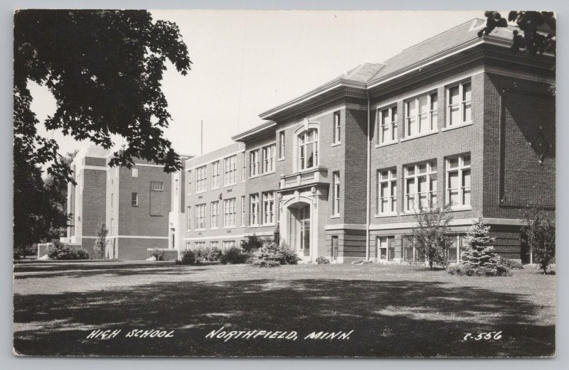 Real Photo Postcard~High School Building Northfield Minnesota~RPPC 