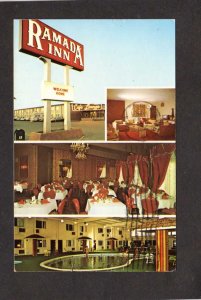 ND Ramada Inn Hotel Motel Dickinson North Dakota Postcard Pool Restaurant