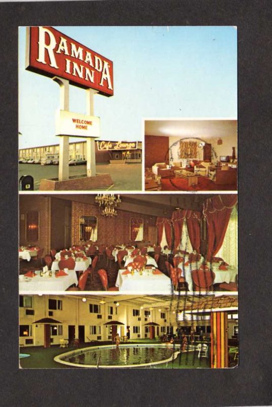 ND Ramada Inn Hotel Motel Dickinson North Dakota Postcard Pool Restaurant