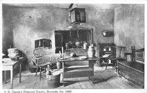 St George's Historical Society Interior Room Bermuda Postcard