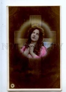 233816 PRAY Winged ANGEL Christmas Vintage PHOTO NPG 1904 year