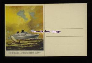 LS1498 - Rotterdam Lloyd Liner - Willem Ruys - plain back postcard - artist