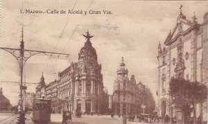 Spain Madrid Calle de Alcala y Gran Via 1921