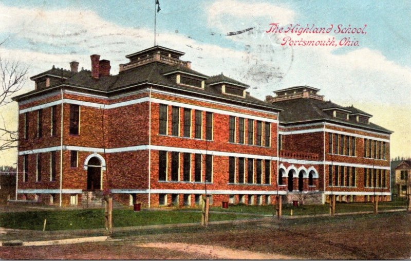 Ohio Portsmouth The Highland School 1908