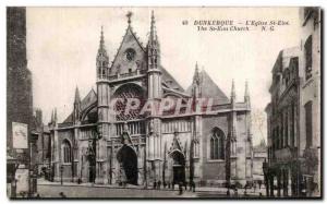 Old Postcard Dunkirk the St Eloi Church