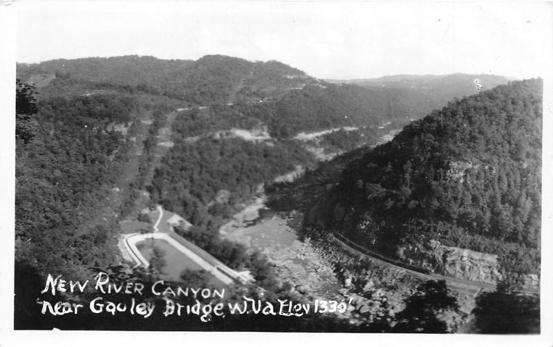 Gouley Bridge West Virginia~New Kanawha River Canyon~Fayette County~1930s RPPC