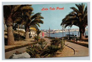 Vintage Postcard 1970's Lido Island Park Newport Harbor California POSTED