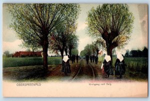 Brandenburg Germany Postcard Going to Church in the Castle Oberspreewald c1905