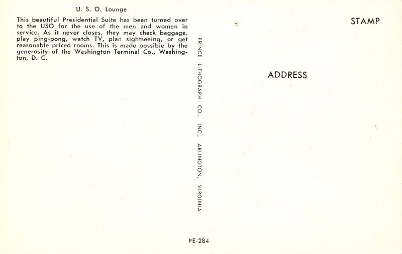 DC - Washington. Union Station, U.S.O. Lounge