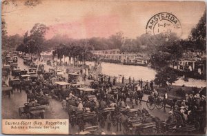 Argentina Buenos Aires Palermo Avenida Los Lagos Vintage Postcard C130