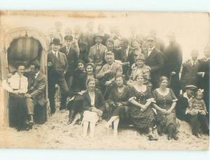 Old rppc GROUP OF PEOPLE Great Postcard AB1348