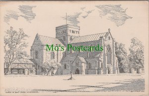 Hampshire Postcard - Winchester, Church of Saint Cross, Pencil Sketch DC2460