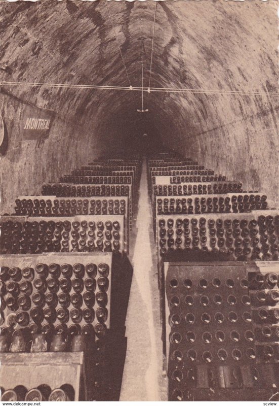 REIMS , France , 1930s ; Champagne Pommery & Greno, Une galerie de vins sur p...