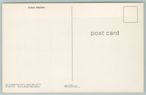 Native Americana~Indian~Maiden Sitting On Rocks~Standard Chrome Postcard