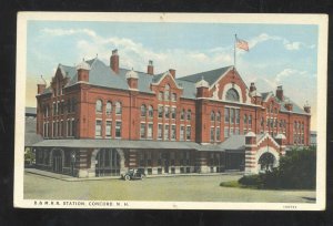 CONCORD NEW HAMPSHIRE NH B&M RAILROAD DEPOT TRAIN STATION VINTAGE POSTCARD