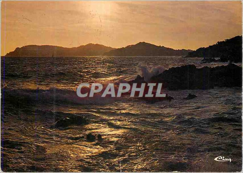 Postcard Modern French Riviera Cote d'Azur France Sunset in the Mediterranean