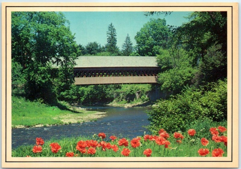 Postcard - The Middle Bridge - Woodstock, Vermont