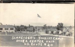 F63/ Dover Center Cleveland Ohio RPPC Postcard c1920s Schneider's Tourist Camp