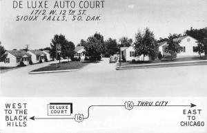 Sioux Falls South Dakota De Luxe Auto Court Real Photo Antique Postcard K54138