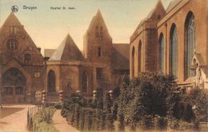 Bruges Belgium birds eye view Hopital St Jean antique pc Z17673