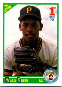 1990 Score Baseball Card Willie Green Pittsburgh Pirates sk2573