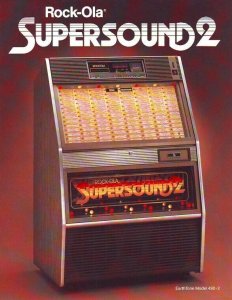 Rock Ola Super Sound 2 Flyer 490-2 Original 1985 Jukebox Phonograph 8.5 x 11