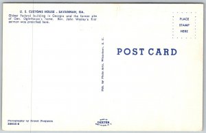Savannah Georgia 1950-60s Postcard US Customs House