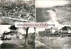 Postcard Modern aerial view Cabourg Beach Casino and Hotels