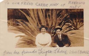 2 JOLLY BUGS~VAUDEVILLE ACT~LEIGH & SHANE~REAL PHOTO POSTCARD 1910s