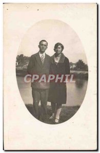 PHOTO CARD Fantasy - Couple by lake - Old Postcard