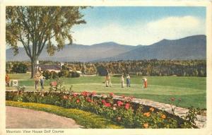 Golf Course Mountain View House 1958 Postcard New Hampshire Graphique 622