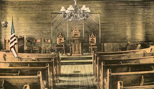 VT - Plymouth, Interior of Union Church