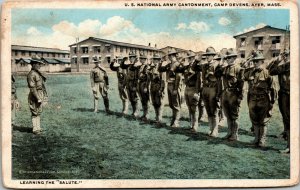 Vtg 1920s US National Army Cantonment Camp Devens Ayer Massachusetts MA Postcard