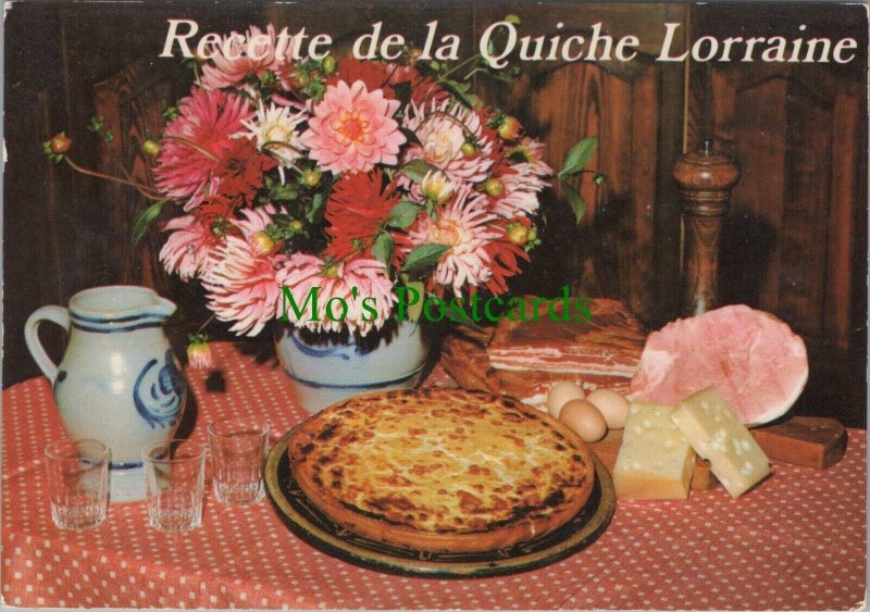 Food & Drink Postcard - Recipe - Recette De La Quiche Lorraine, France   RR13704
