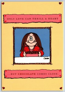 Cathy Comic~Love Can Thrill Heart~Box Of Chocolates~Continental Postcard