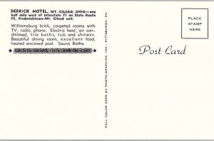 Postcard MOTEL SCENE Mt. Gilead Ohio OH AI7421
