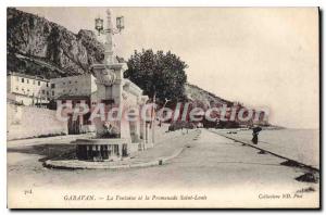 Postcard Old Garavan Fountain and the Promenade Saint Louis