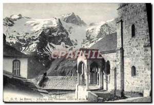 Old Postcard La Grave L & # 39Eglise The Terraces and the Meije