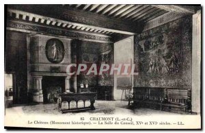 Old Postcard Chaumont Chateau Monument History Hall Council XV and XVI century