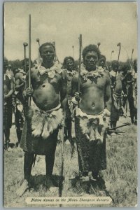 AFRICA SHANGAAN DANCERS ANTIQUE POSTCARD