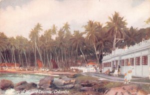B201 Sri Lanka Colombo Bathing at Mount Lavinia Art vintage postcard