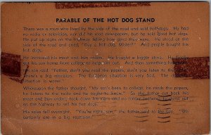 1950 C.R.HETTEL JEWELRY ST. LOUS MO PARABLE HOT DOG ADVERTISING POSTCARD 14-138 