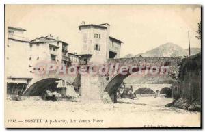 Old Postcard Sospel Alp Marit Old Bridge