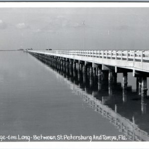 c1950s FL 1924 Gandy Bridge RPPC Pinellas St Petersburg Hillsborough Tampa A165