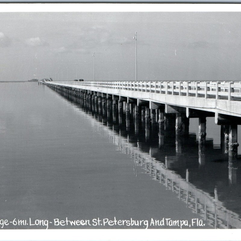 c1950s FL 1924 Gandy Bridge RPPC Pinellas St Petersburg Hillsborough Tampa A165
