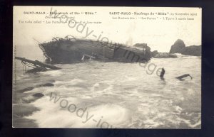 f2338 - Saint Malo Ferry - Hilda - wrecked on 19/11/1905 - postcard